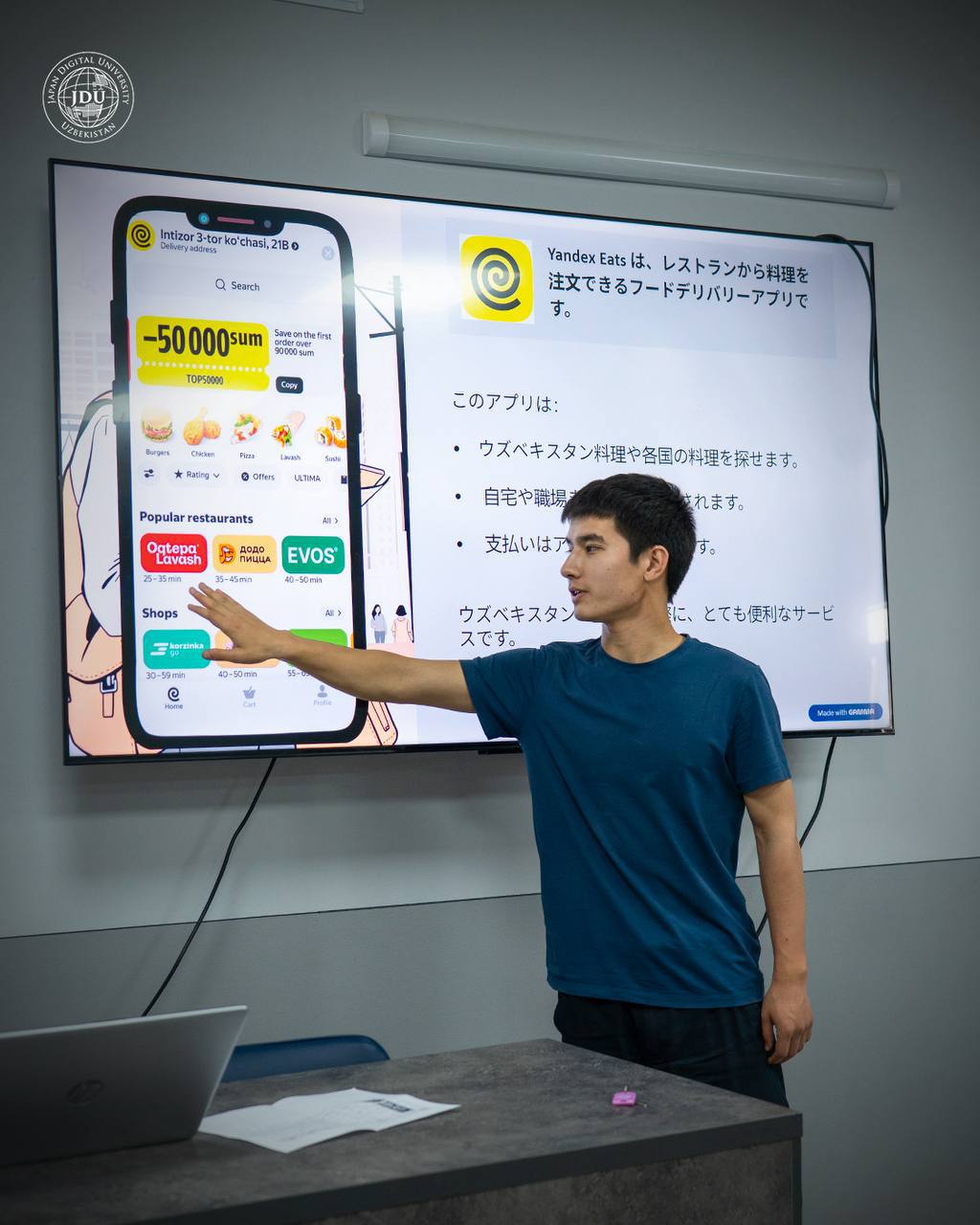 JICAの関係者にタシケントの生活と交通システムについてプレゼンテーションをしました。 - rasm 1